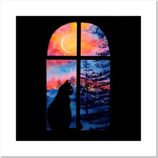 Cat in shadows Posters and Art